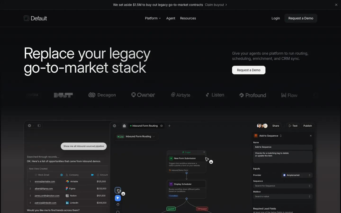 default.com - Landing Screenshot Preview