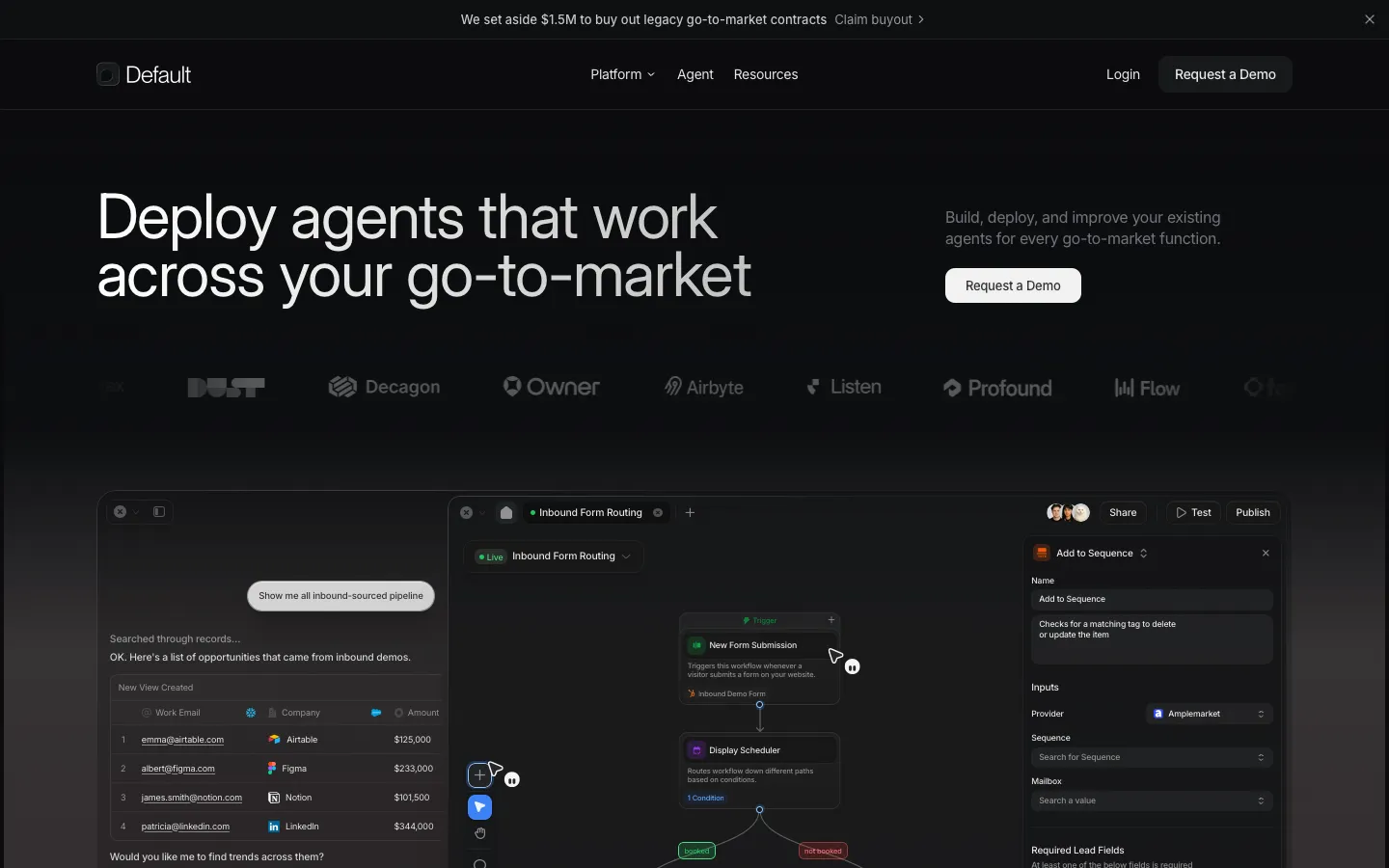 default.com - Landing Screenshot Preview