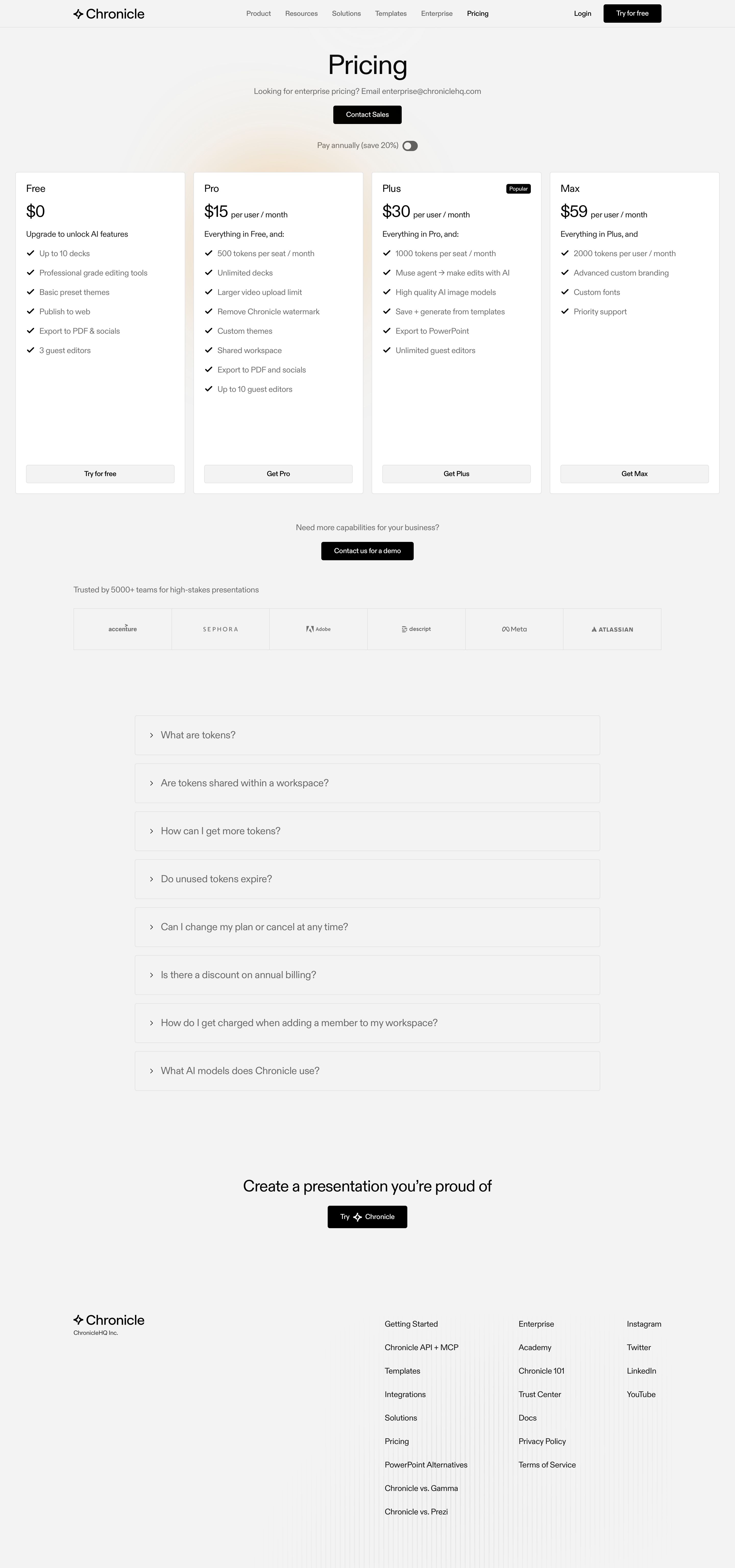 chroniclehq.com - Pricing - Chronicle - Desktop - Tue Aug 04 2026 07:10:17 GMT+0000 (Coordinated Universal Time) Screenshot