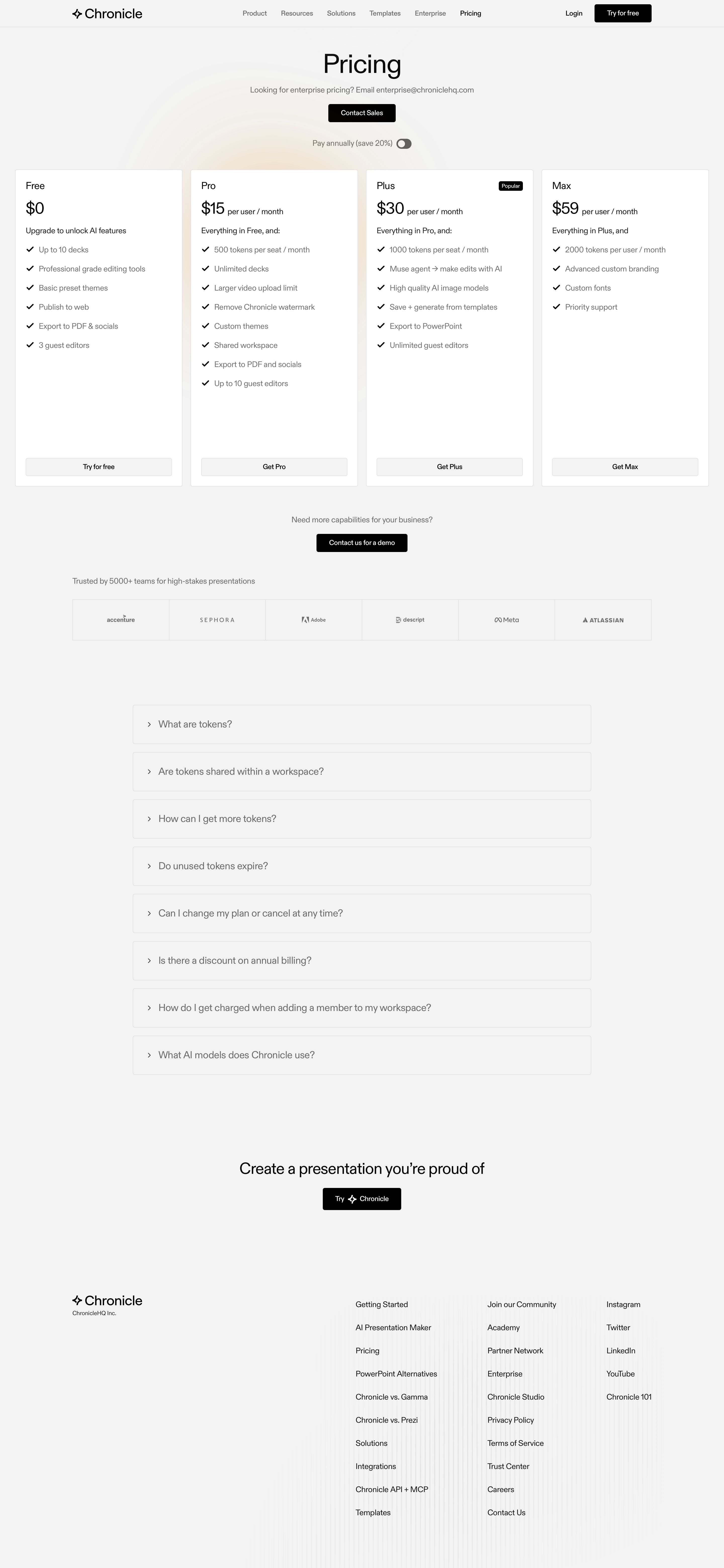 chroniclehq.com - Pricing - Chronicle - Desktop - Tue Jul 28 2026 07:10:55 GMT+0000 (Coordinated Universal Time) Screenshot