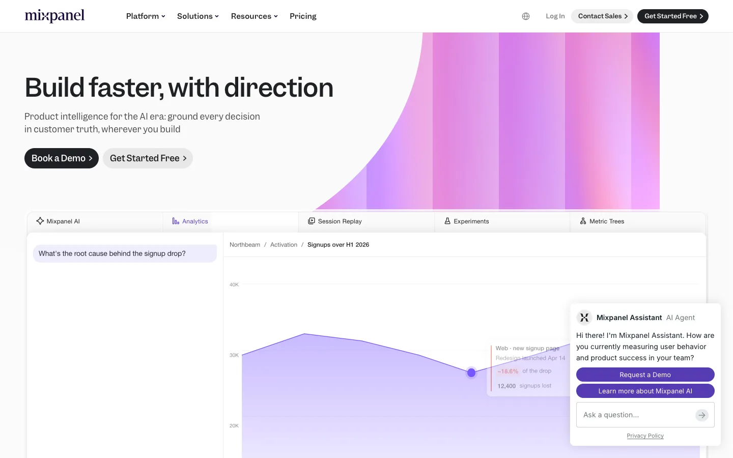 mixpanel.com - Landing Screenshot Preview