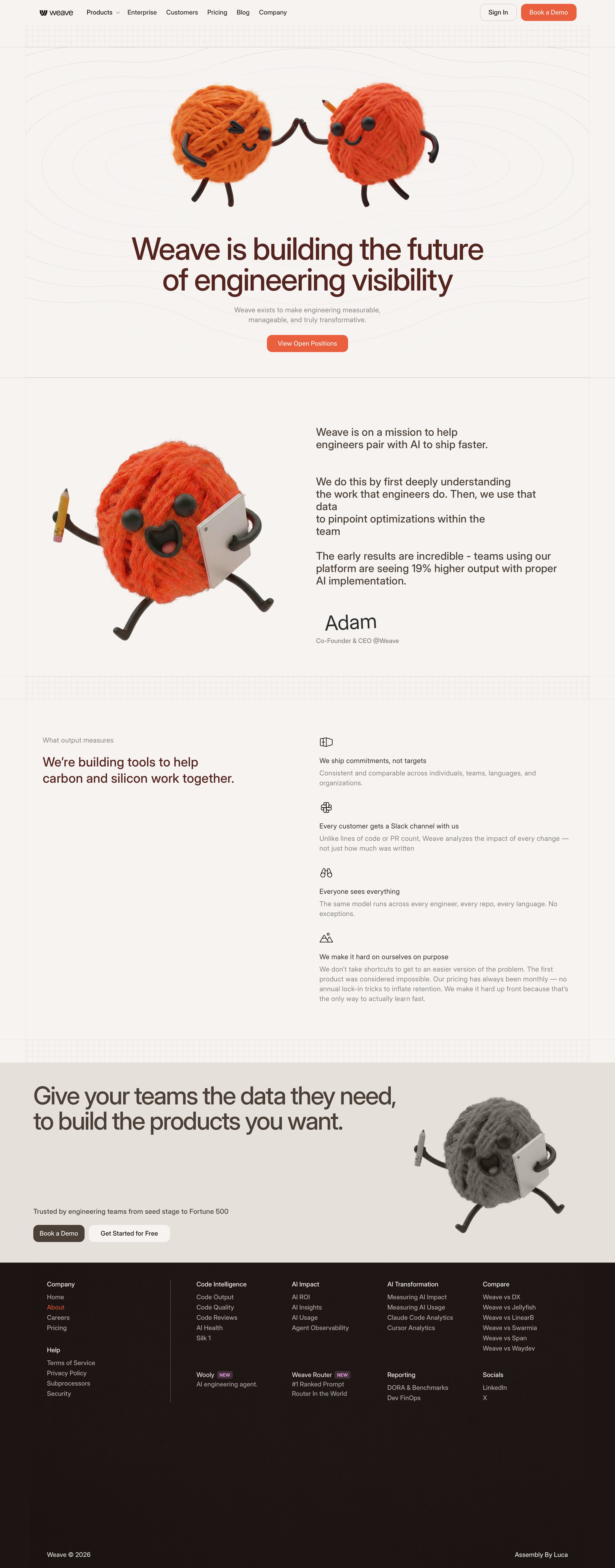 workweave.dev - About Weave | Our Mission & Team - Desktop Screenshot