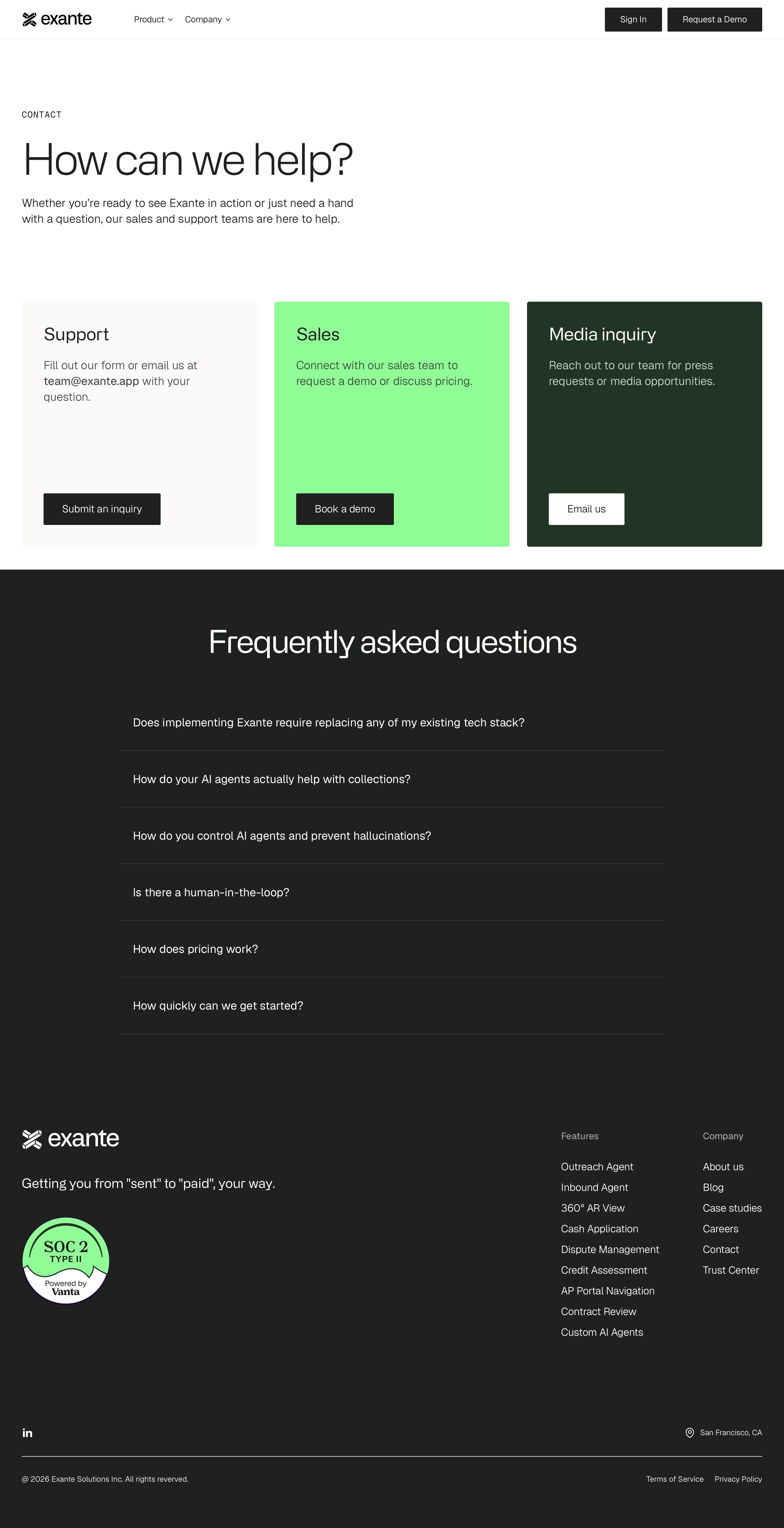exante.app - Exante: AI Teammate for Collections - Desktop - Sat Aug 01 2026 10:35:13 GMT+0000 (Coordinated Universal Time) Screenshot