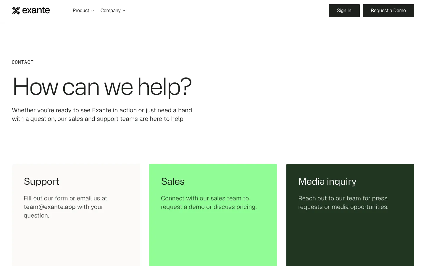 exante.app - Contact Screenshot Preview