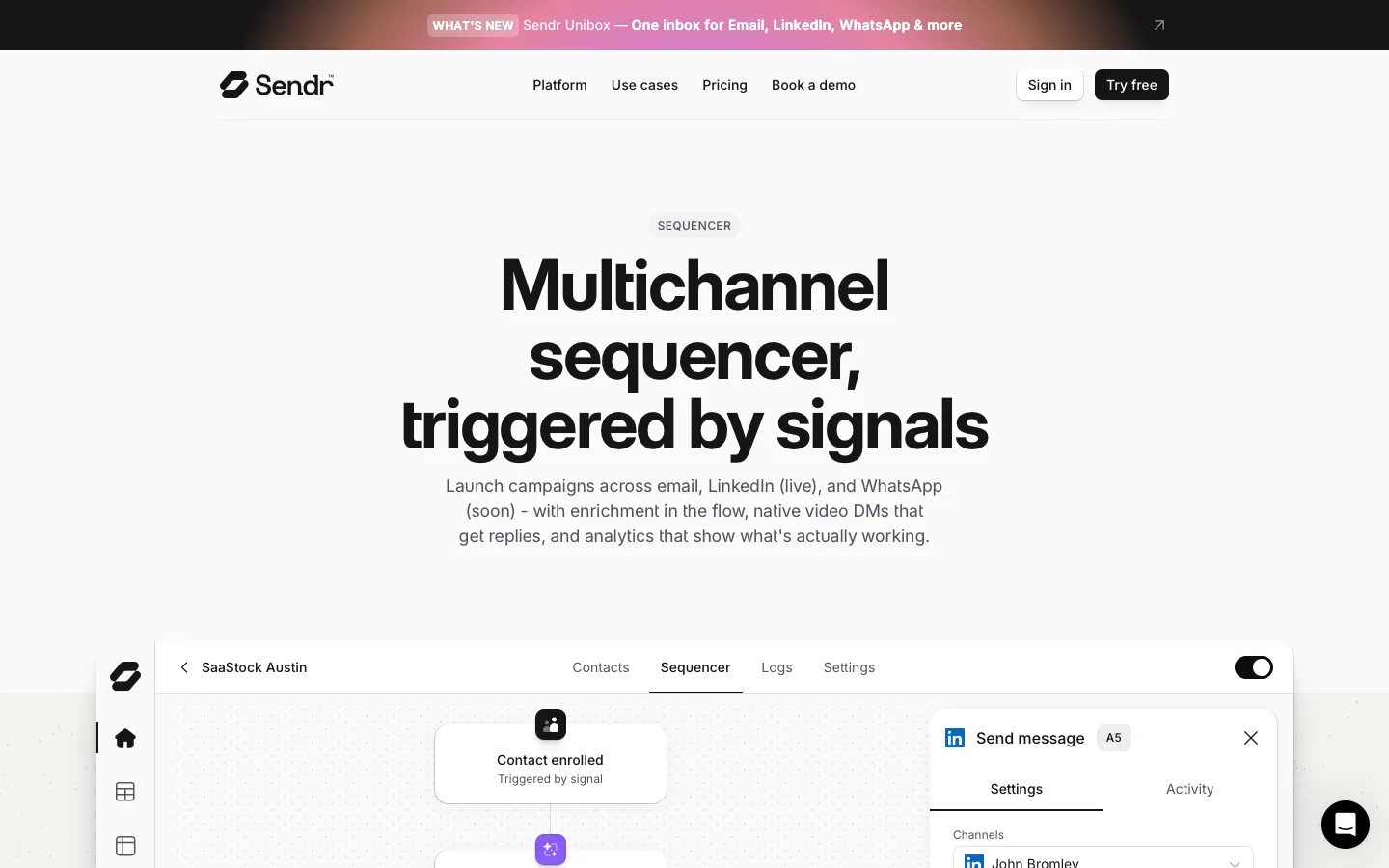 sendr.ai - Product Screenshot Preview