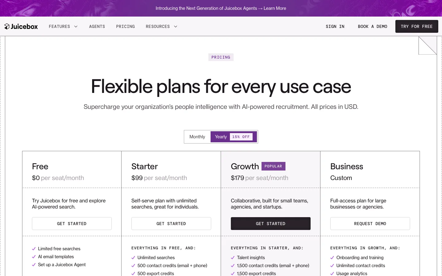 juicebox.ai - Pricing Screenshot Preview