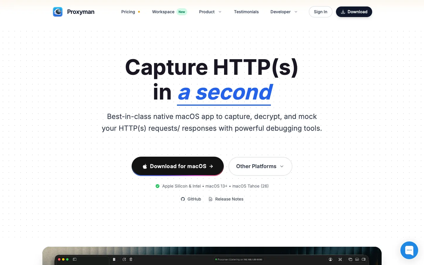 proxyman.io - Landing Screenshot Preview