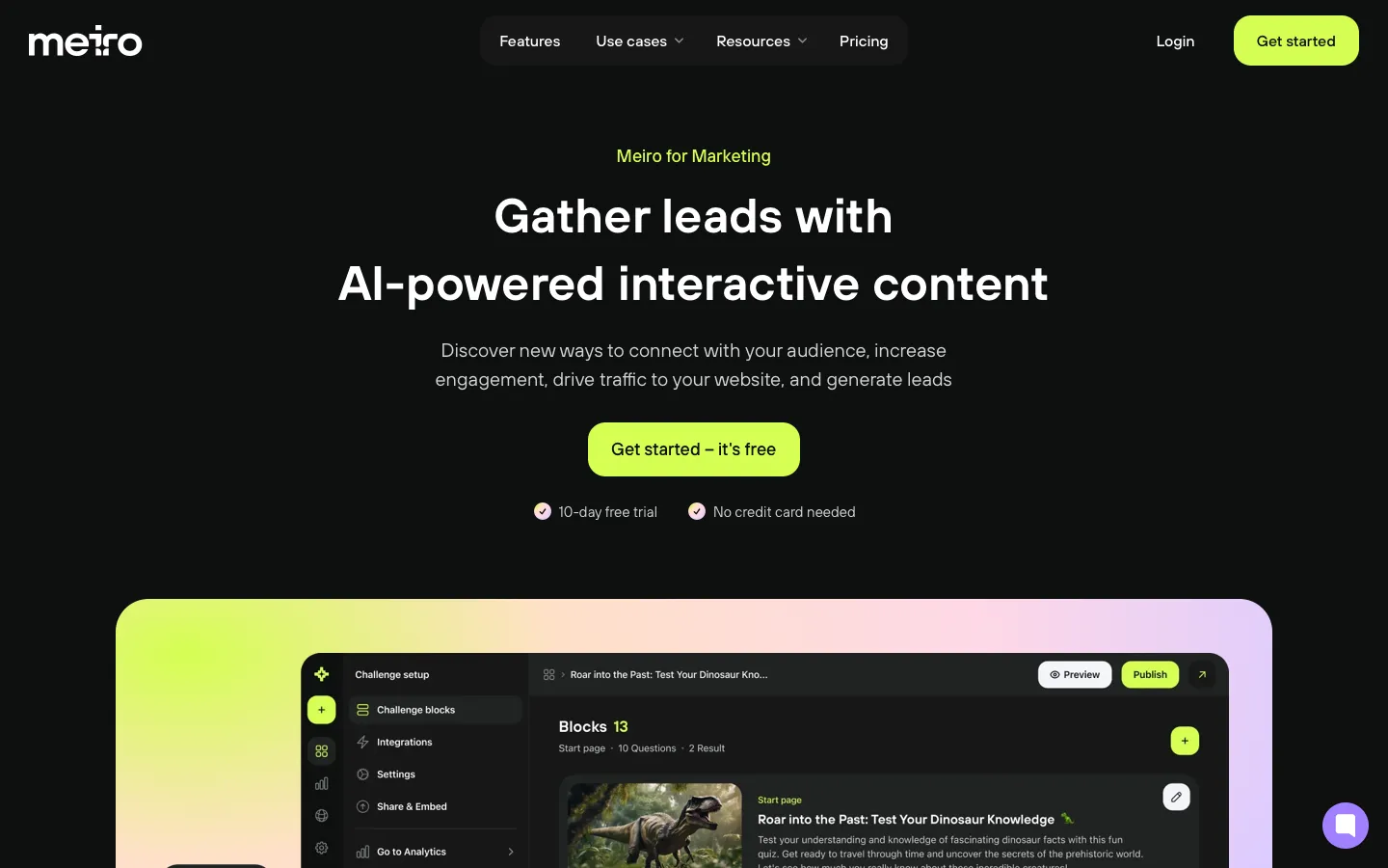 meiro.cc - Use Cases Screenshot Preview