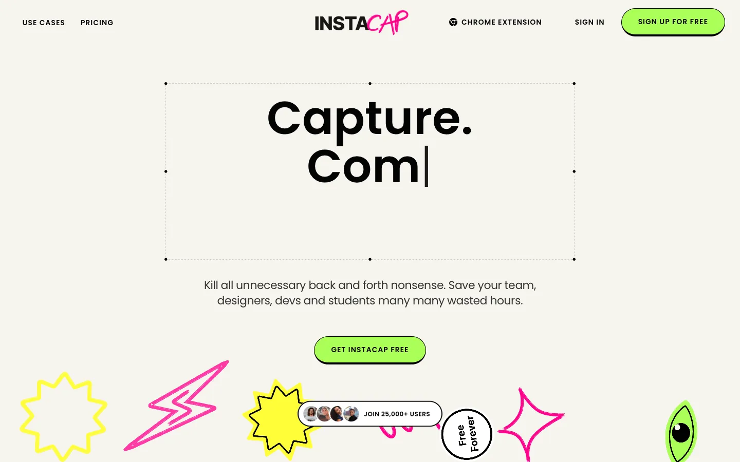 instacap.co - Landing Screenshot Preview