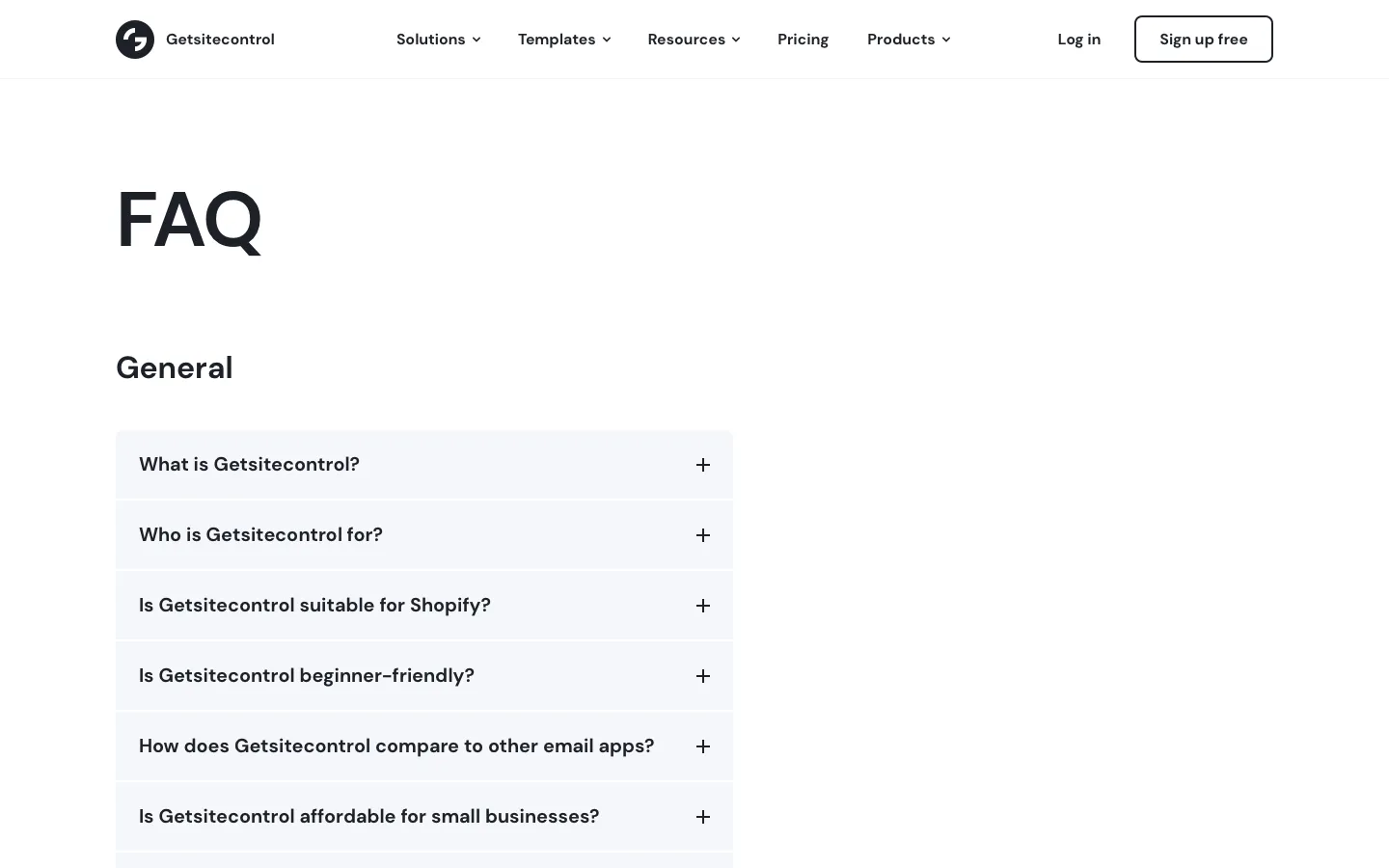 getsitecontrol.com - FAQs Screenshot Preview