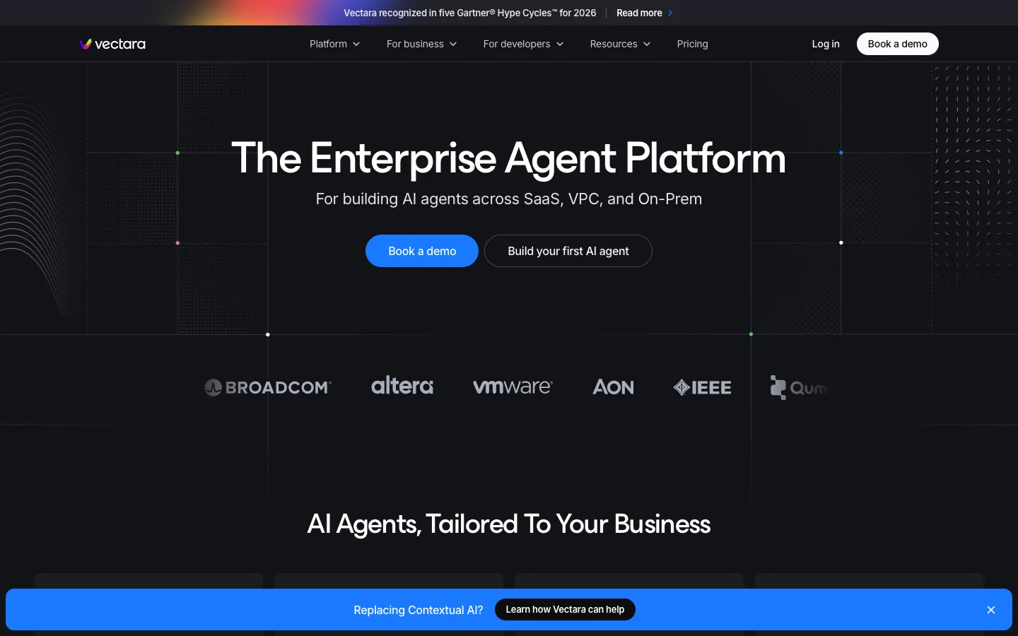 vectara.com - Landing Screenshot Preview