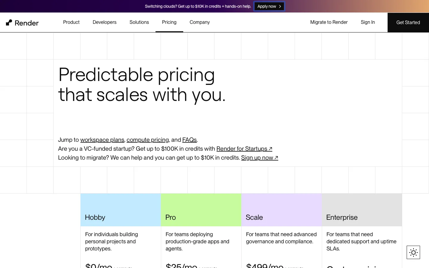 render.com - Pricing Screenshot Preview