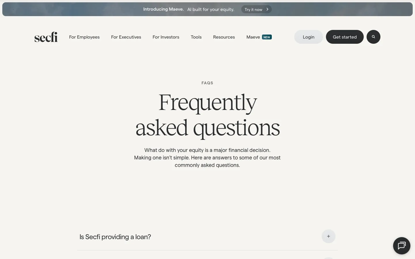 secfi.com - FAQs Screenshot Preview