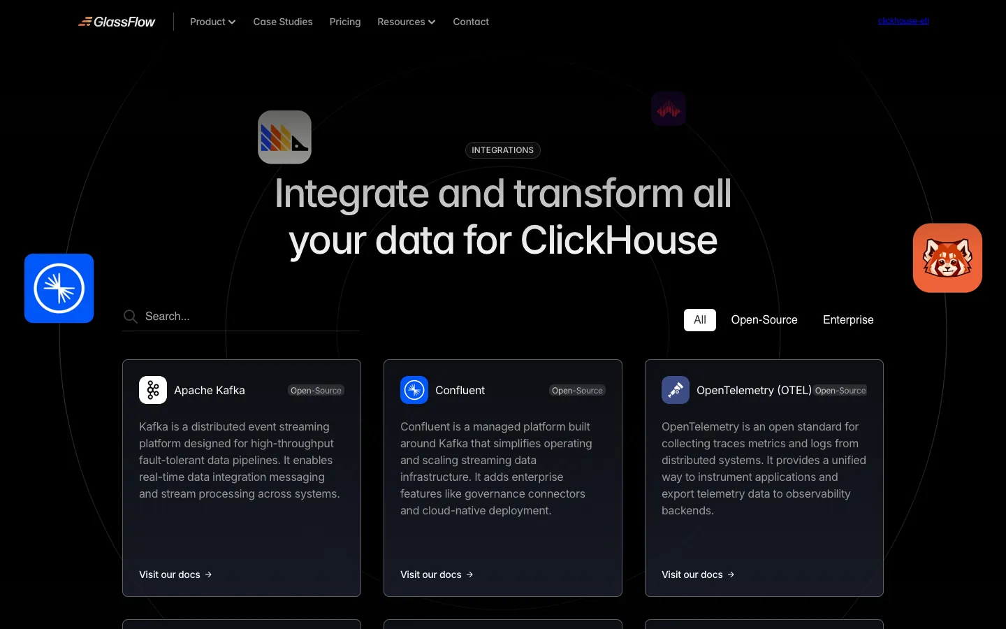 glassflow.dev - Integrations Screenshot Preview