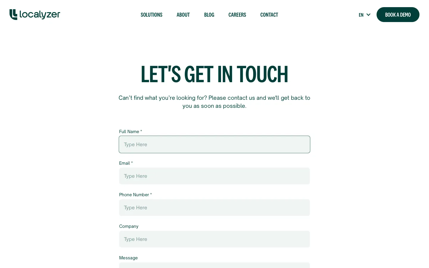 localyzer.io - Contact Screenshot Preview