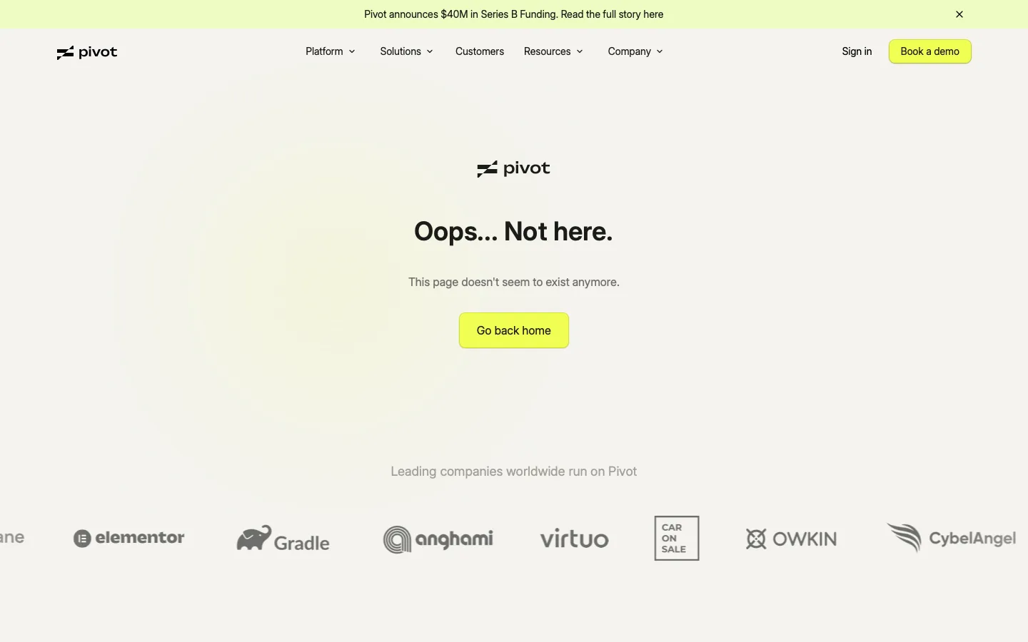 pivotapp.ai - 404 Screenshot Preview
