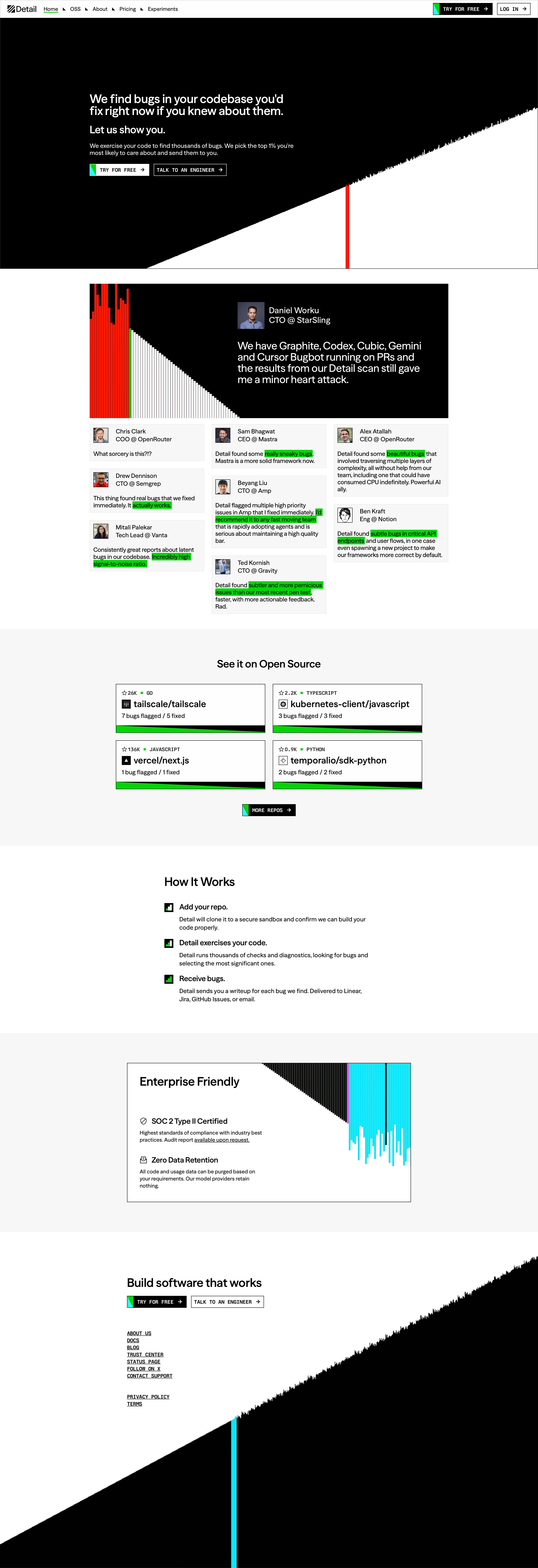 detail.dev - Detail | Your codebase is full of bugs - Desktop - Sat Aug 01 2026 09:10:14 GMT+0000 (Coordinated Universal Time) Screenshot
