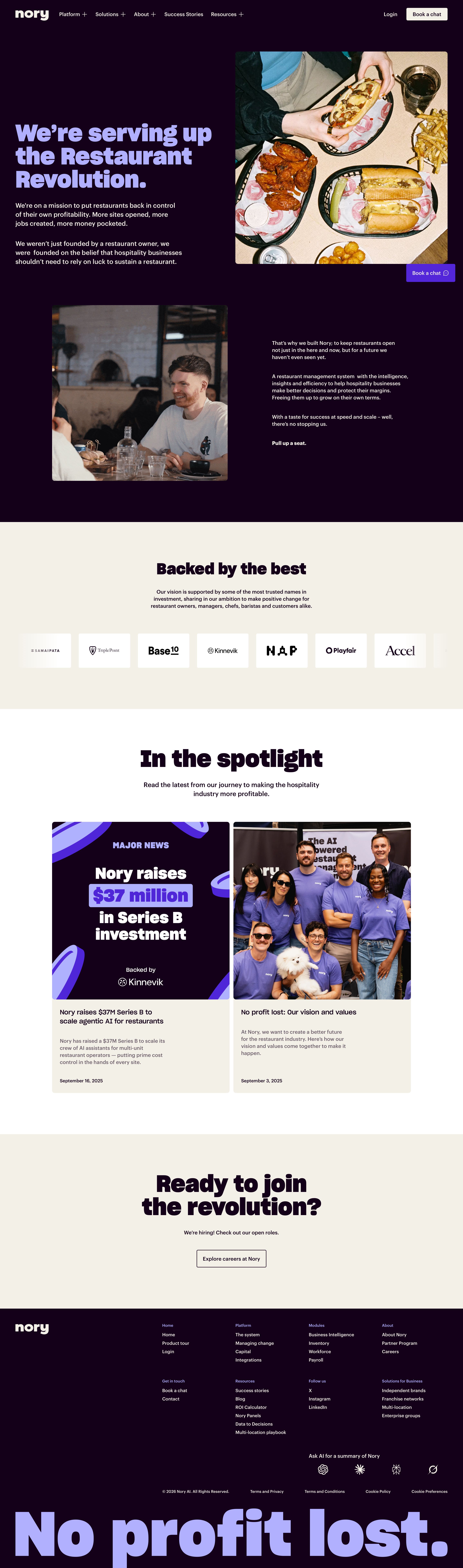 nory.ai - About Nory | AI Restaurant Management Platform | Our Story - Desktop Screenshot