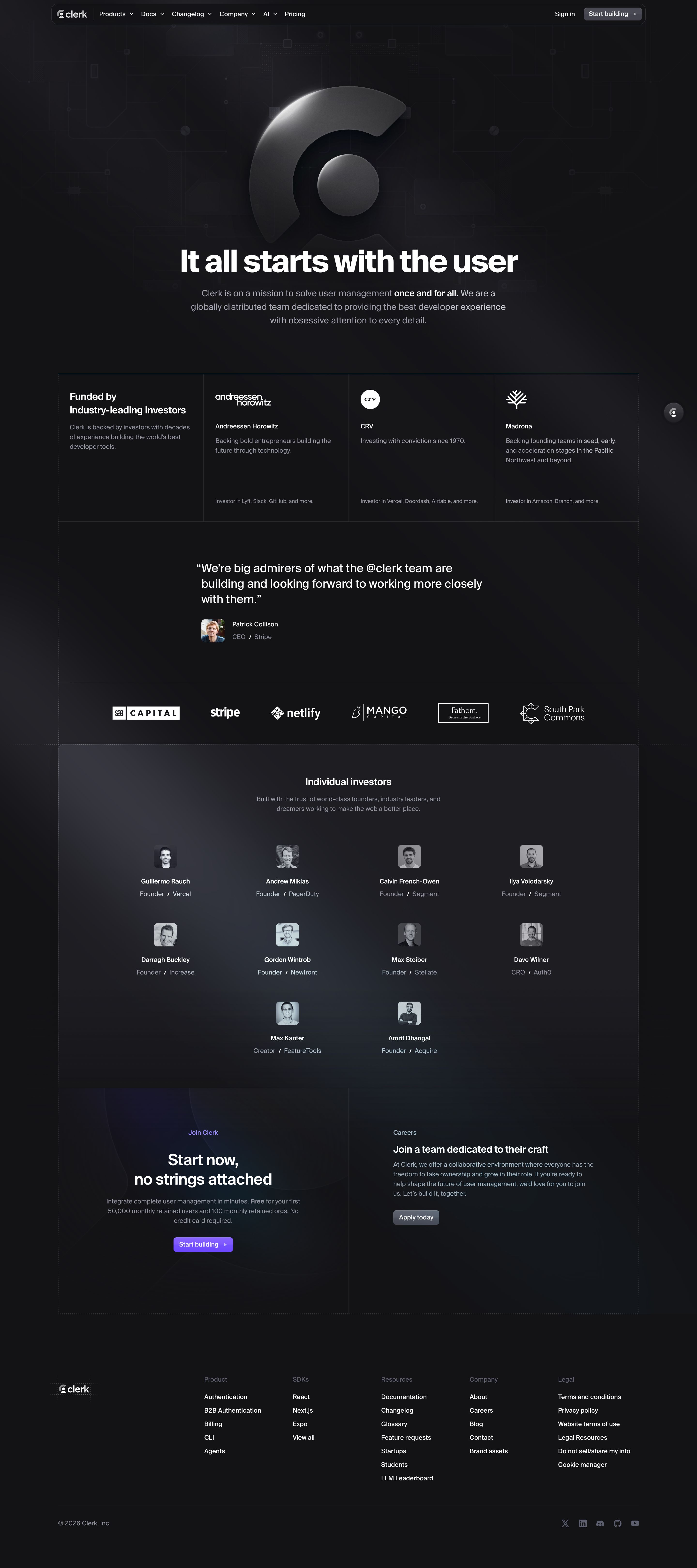 clerk.dev - Company - Desktop - Fri Jul 31 2026 07:29:26 GMT+0000 (Coordinated Universal Time) Screenshot