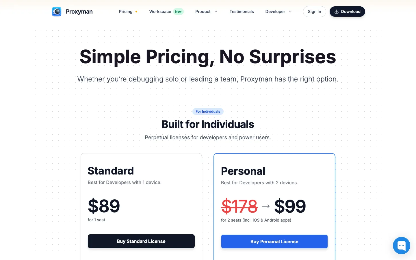 proxyman.io - Pricing Screenshot Preview