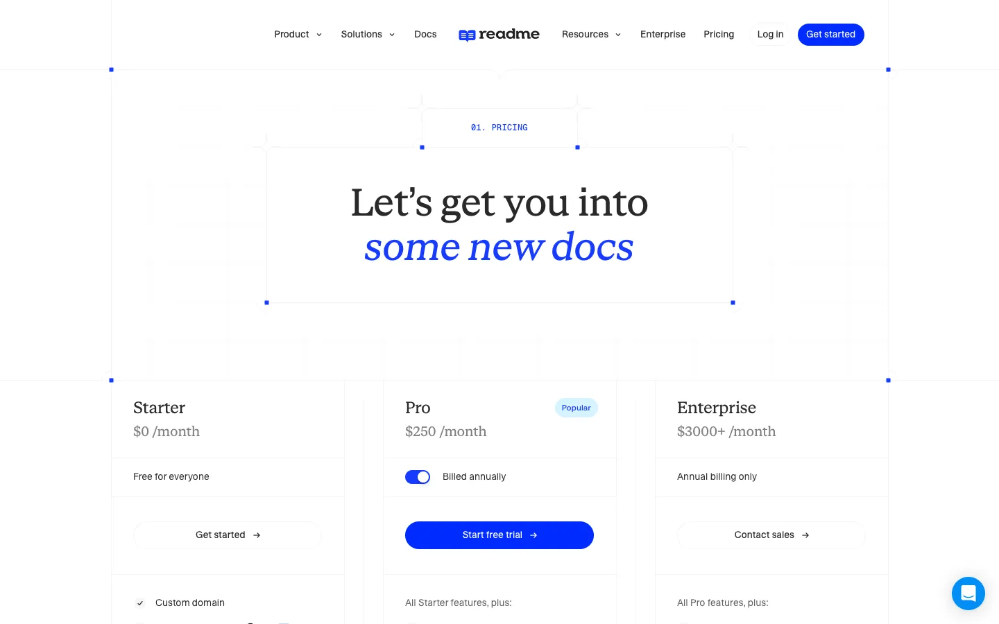 readme.com - Pricing Screenshot Preview