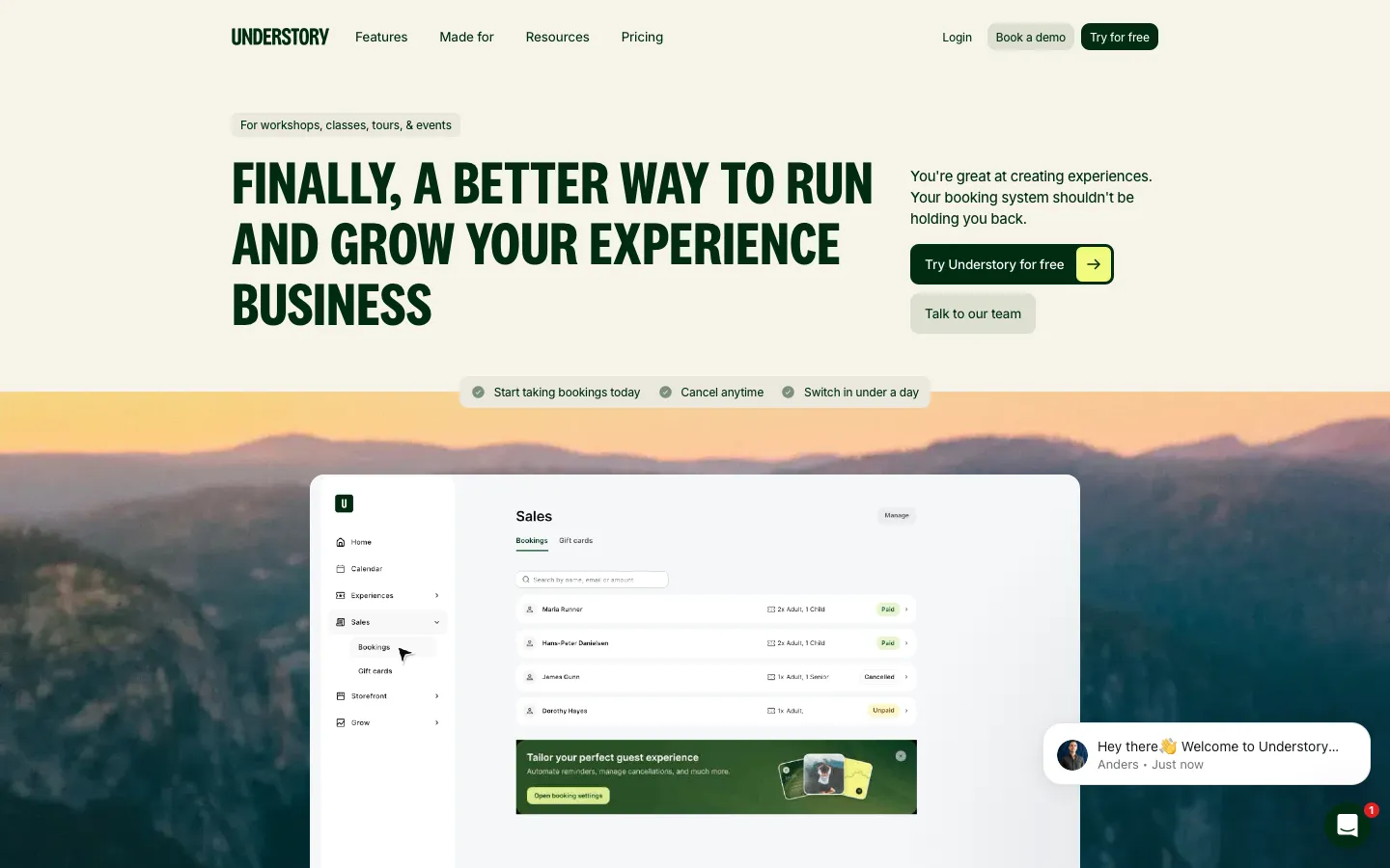 understory.io - Landing Screenshot Preview