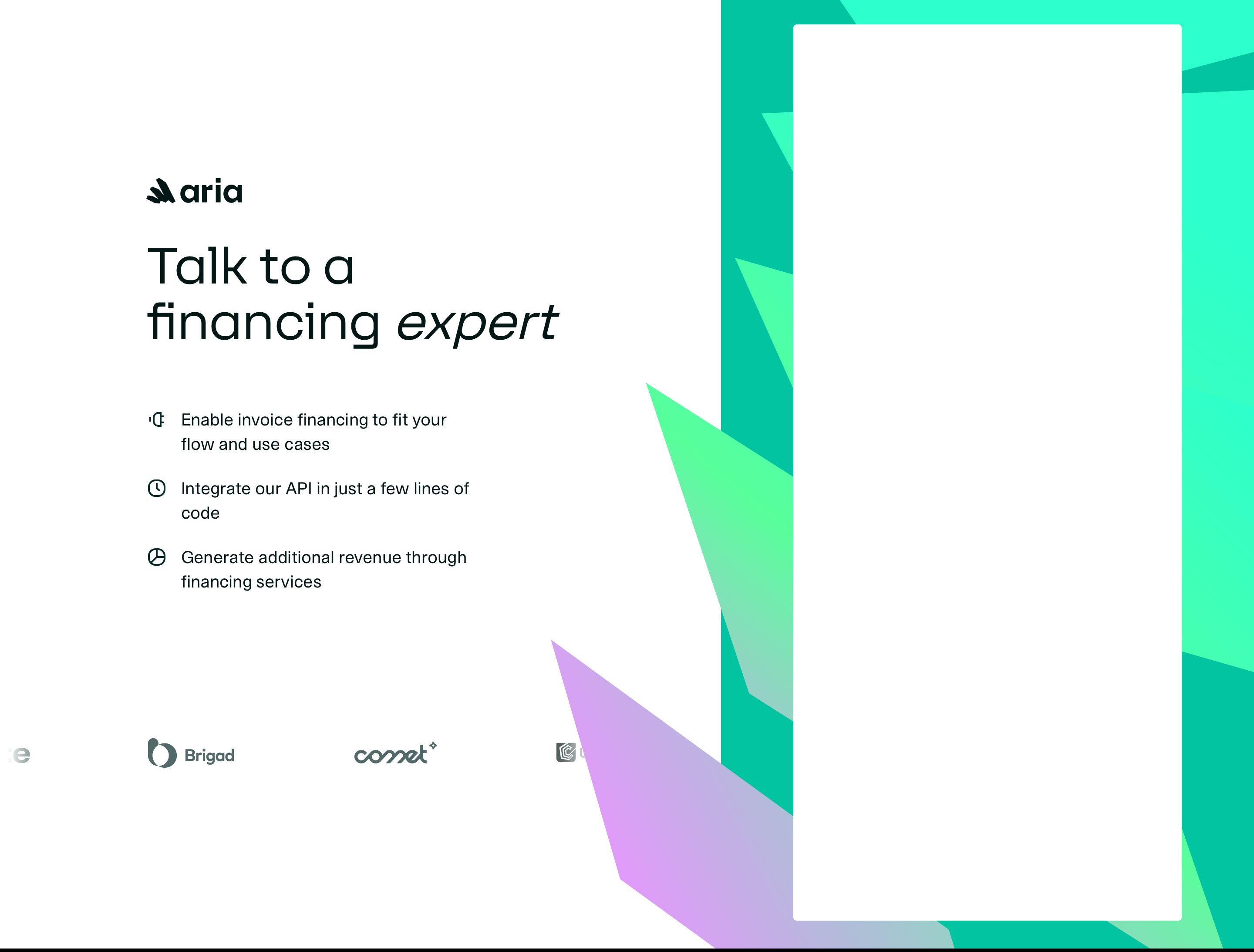 helloaria.eu - Get started in no time – Aria - Desktop Screenshot