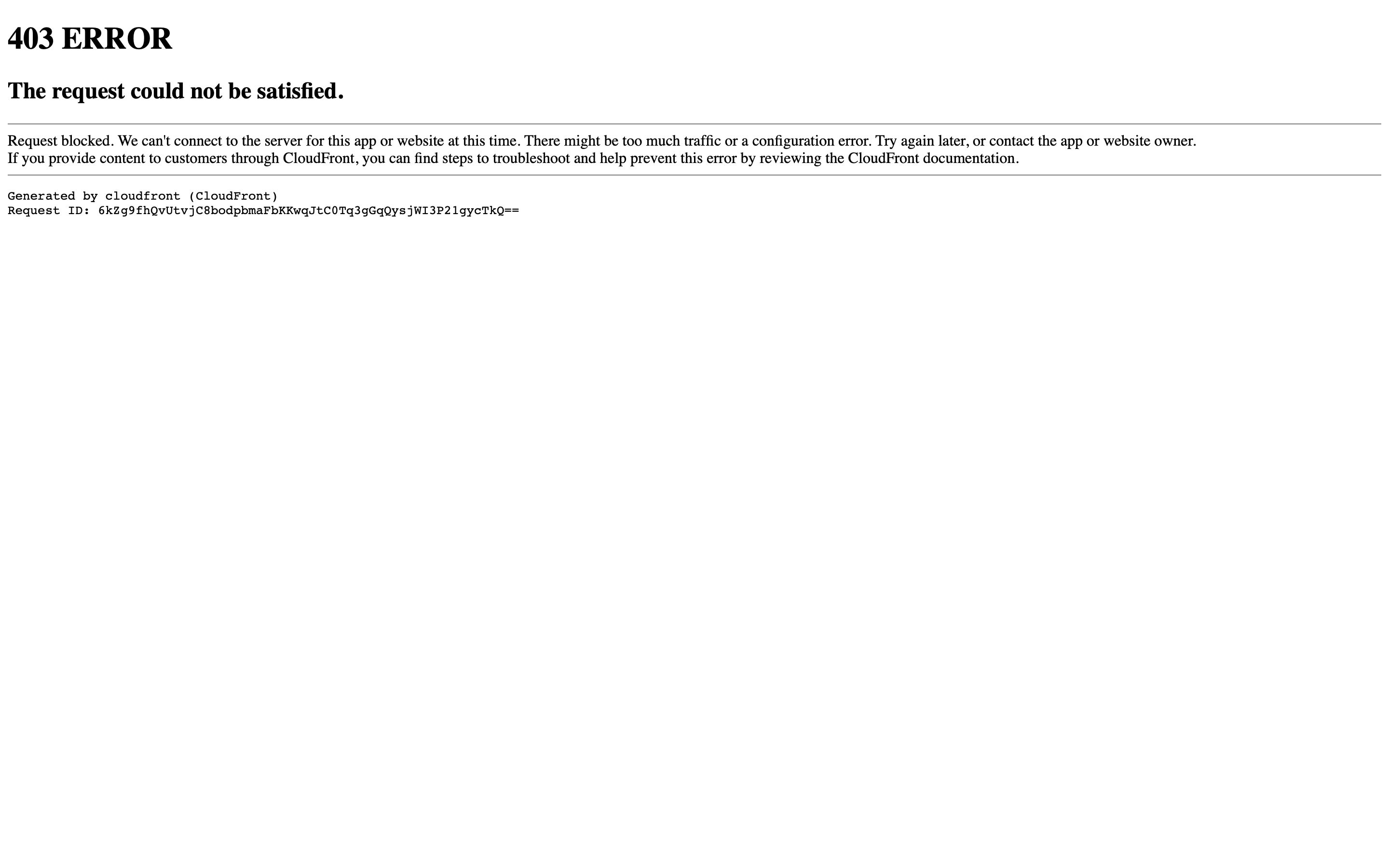 datafold.com - ERROR: The request could not be satisfied - Desktop Screenshot