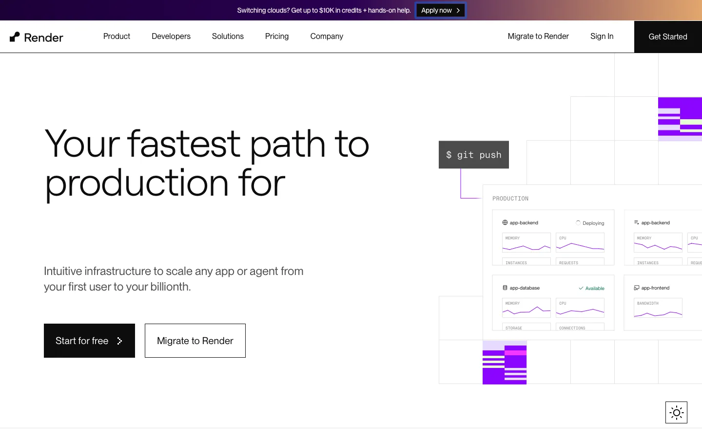 render.com - Landing Screenshot Preview